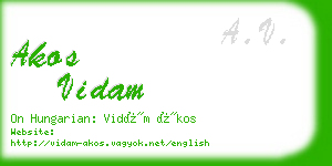 akos vidam business card
